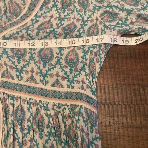 Spell & The Gypsy Free People Oracle gown green Maxi Dress lurex rayon med Rare - Picture 8 of 10